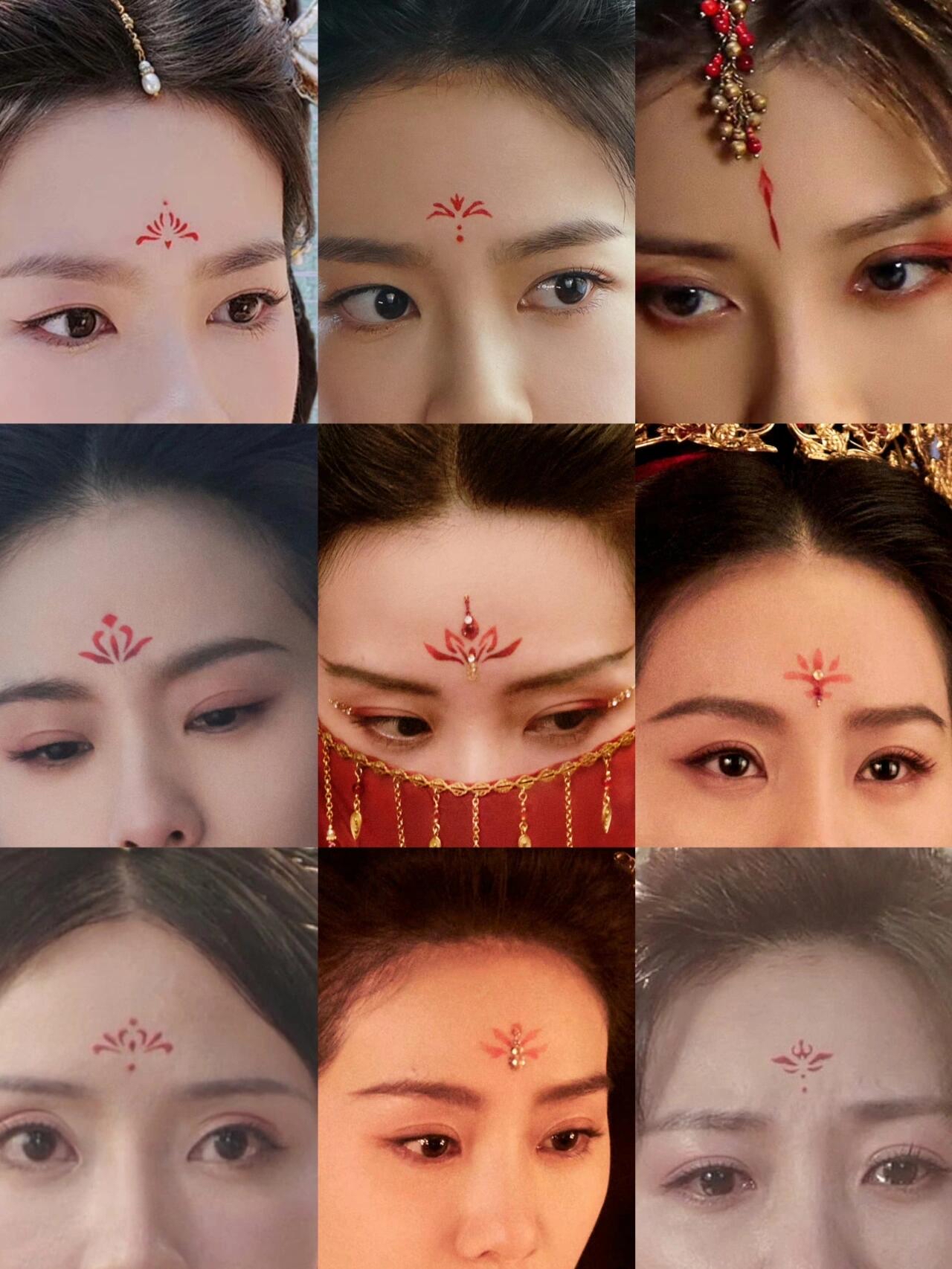 劳动节宅家追剧,这么多花钿造型你能认出是哪部剧的吗 所谓花钿,是