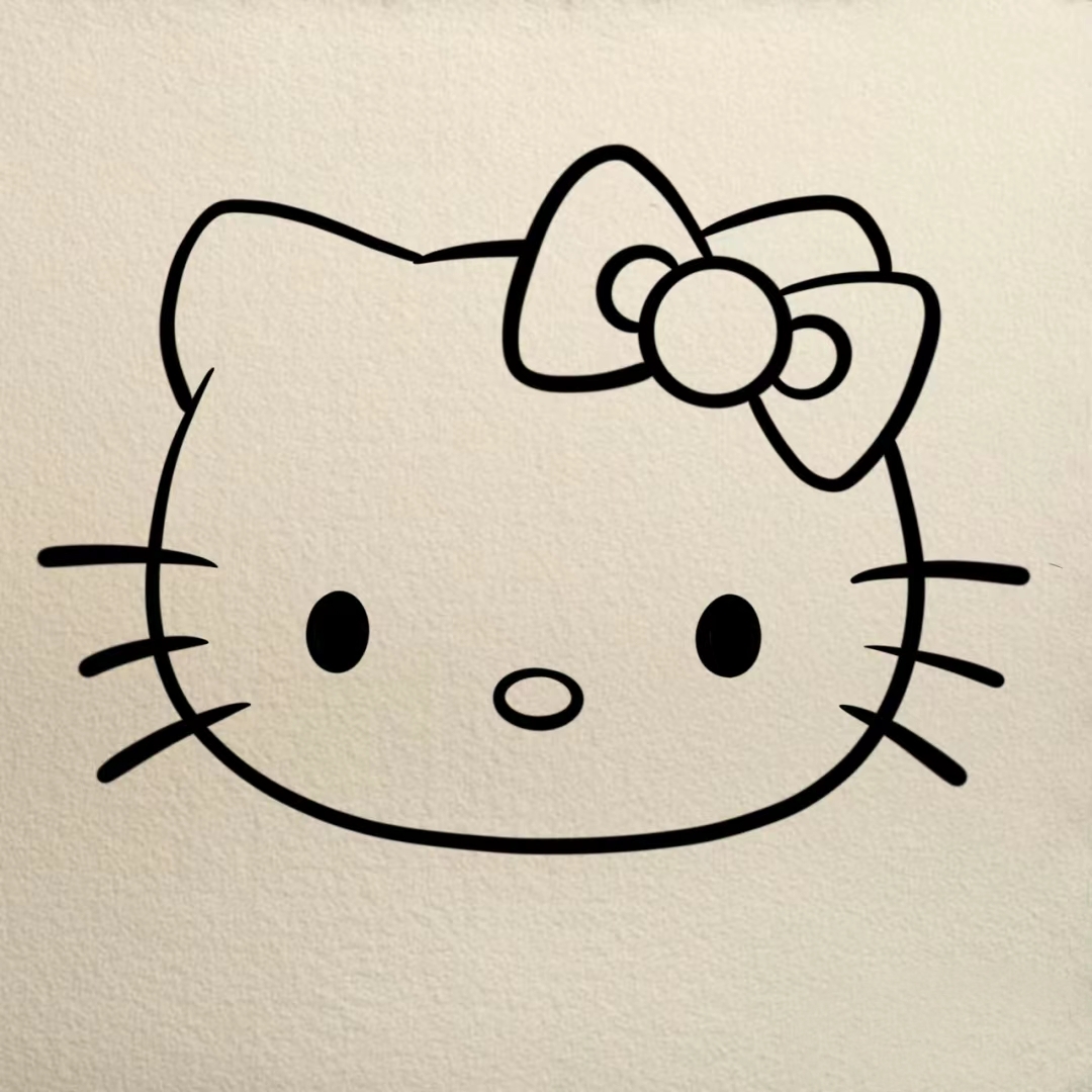 三丽鸥的粉丝们,快来一起画可爱的hello kitty吧!只