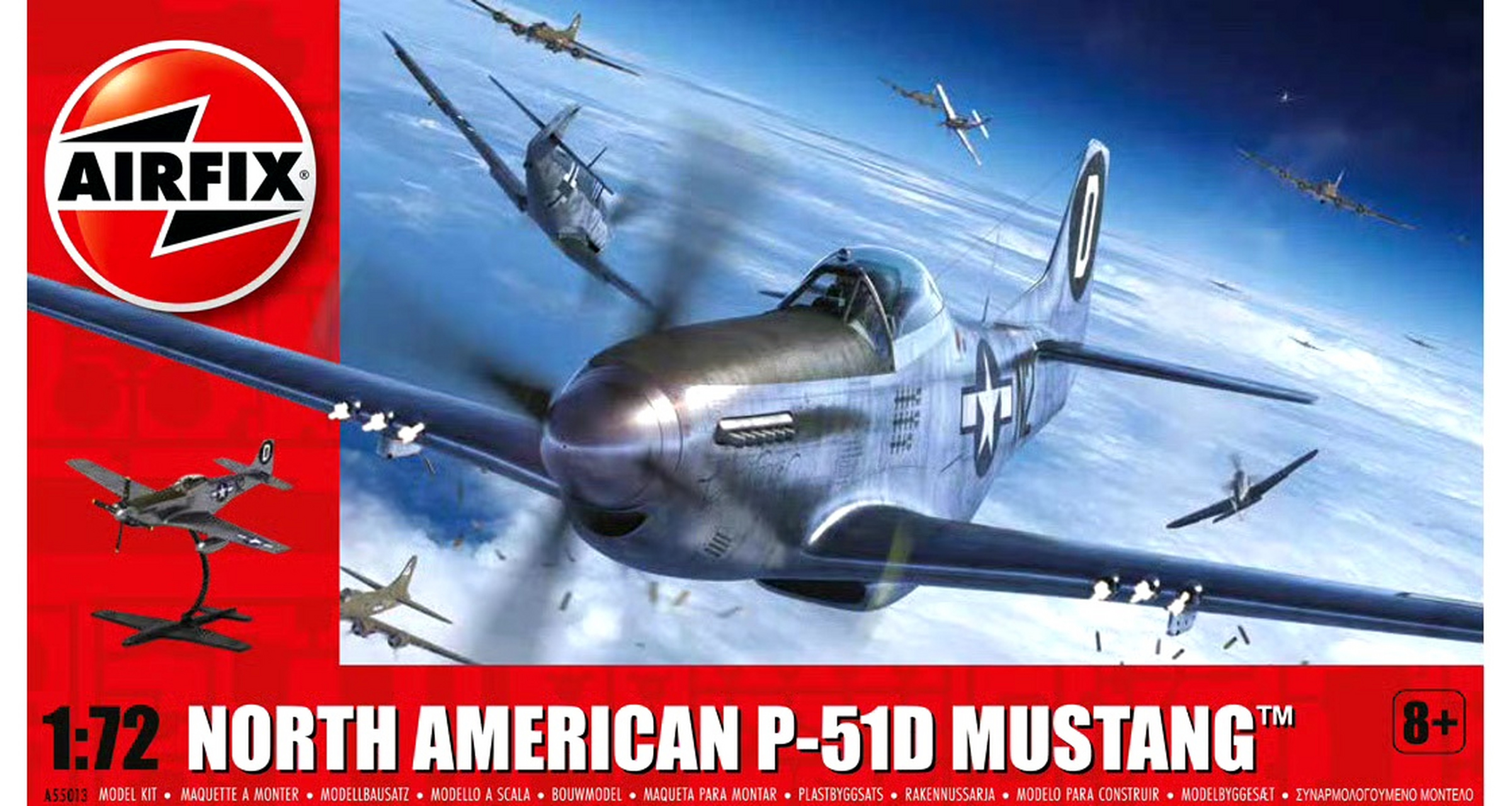 军模欣赏:airfix 1/72 北美 p-51d野马战斗机 入门版,该机是美国为