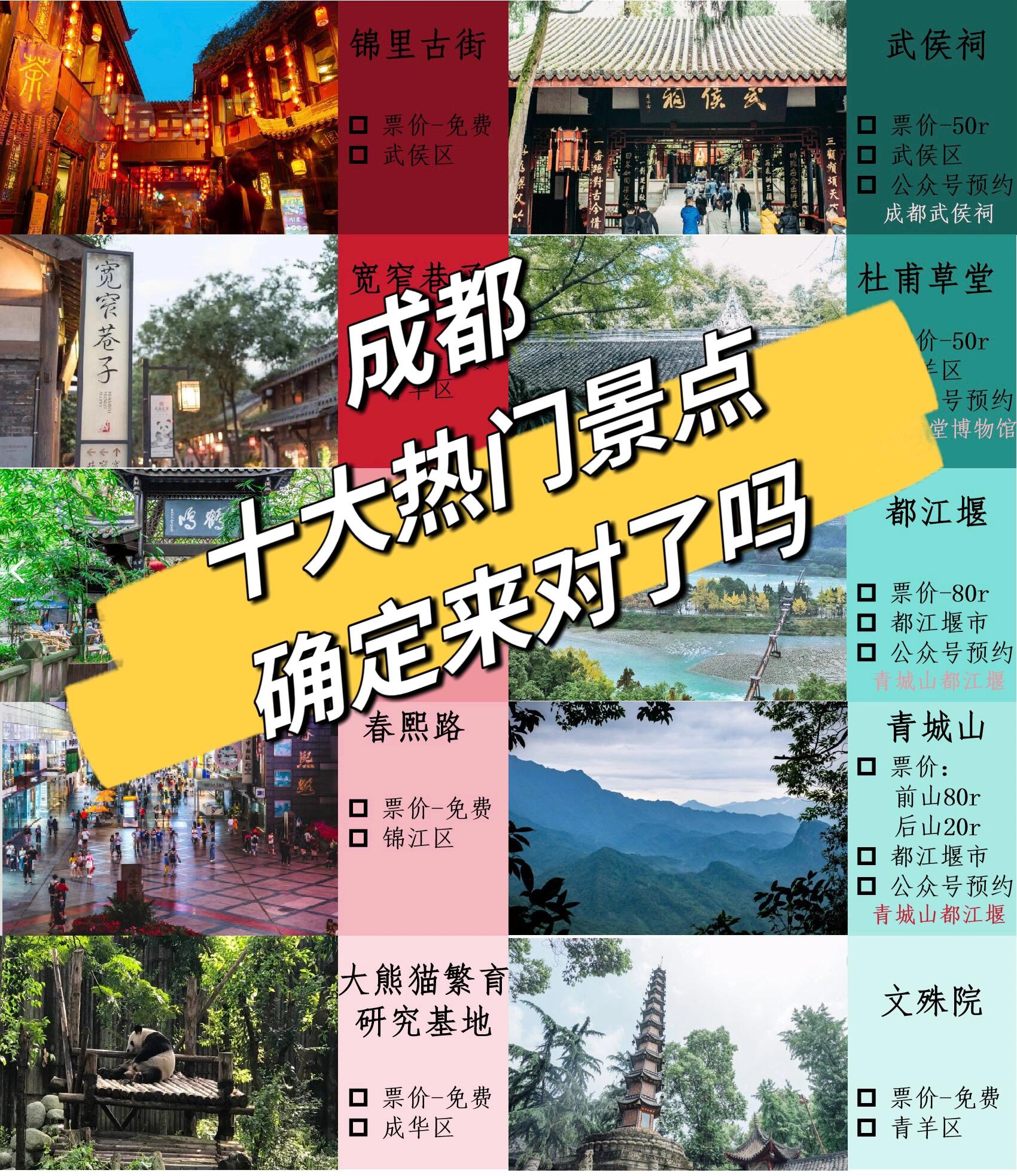 成都十大热门景点 确定来对了吗  "和我在成都的街头走一走"赵雷的一