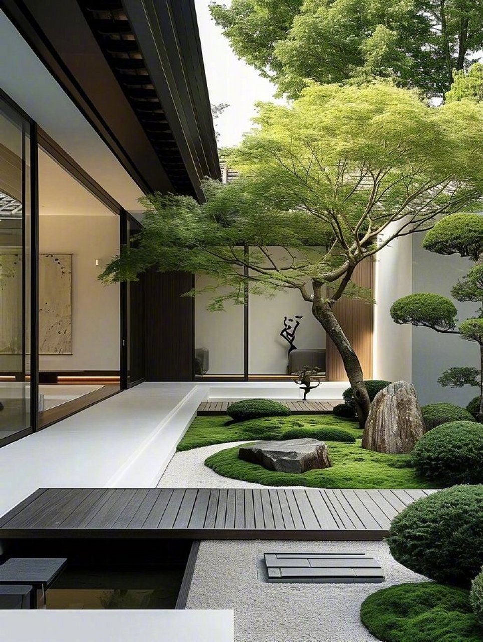 禅意小院,一物一景皆波若. 676767#新中式庭院# #庭院设计