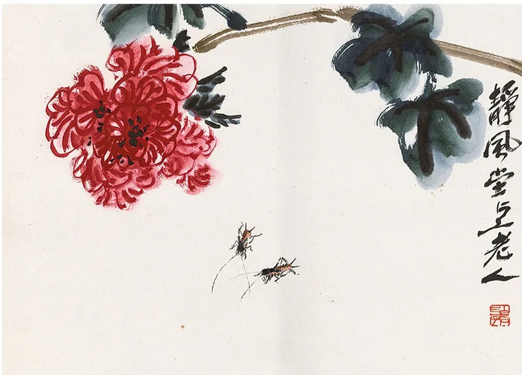 齐白石的儿子齐良迟花鸟画欣赏  齐良迟(1921年—2003年),字子长,1921