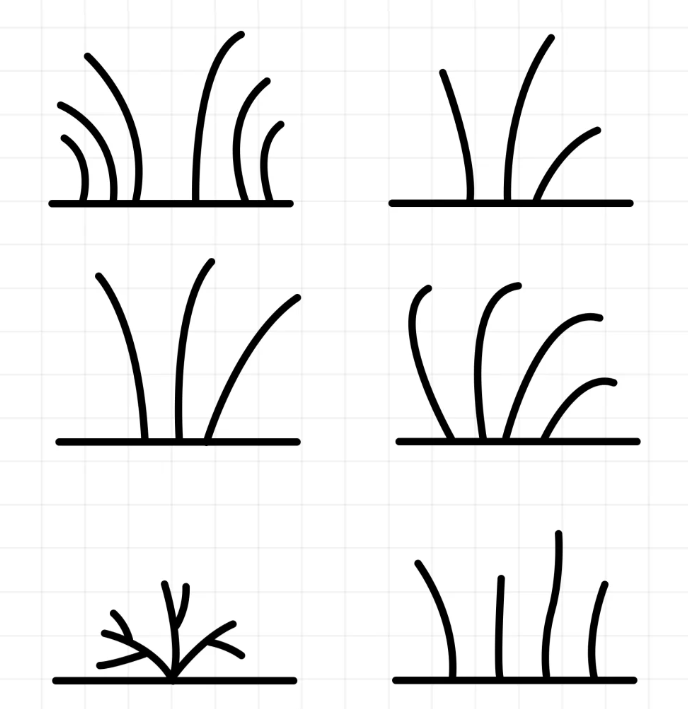 跟我一起画一片小草简笔画吧