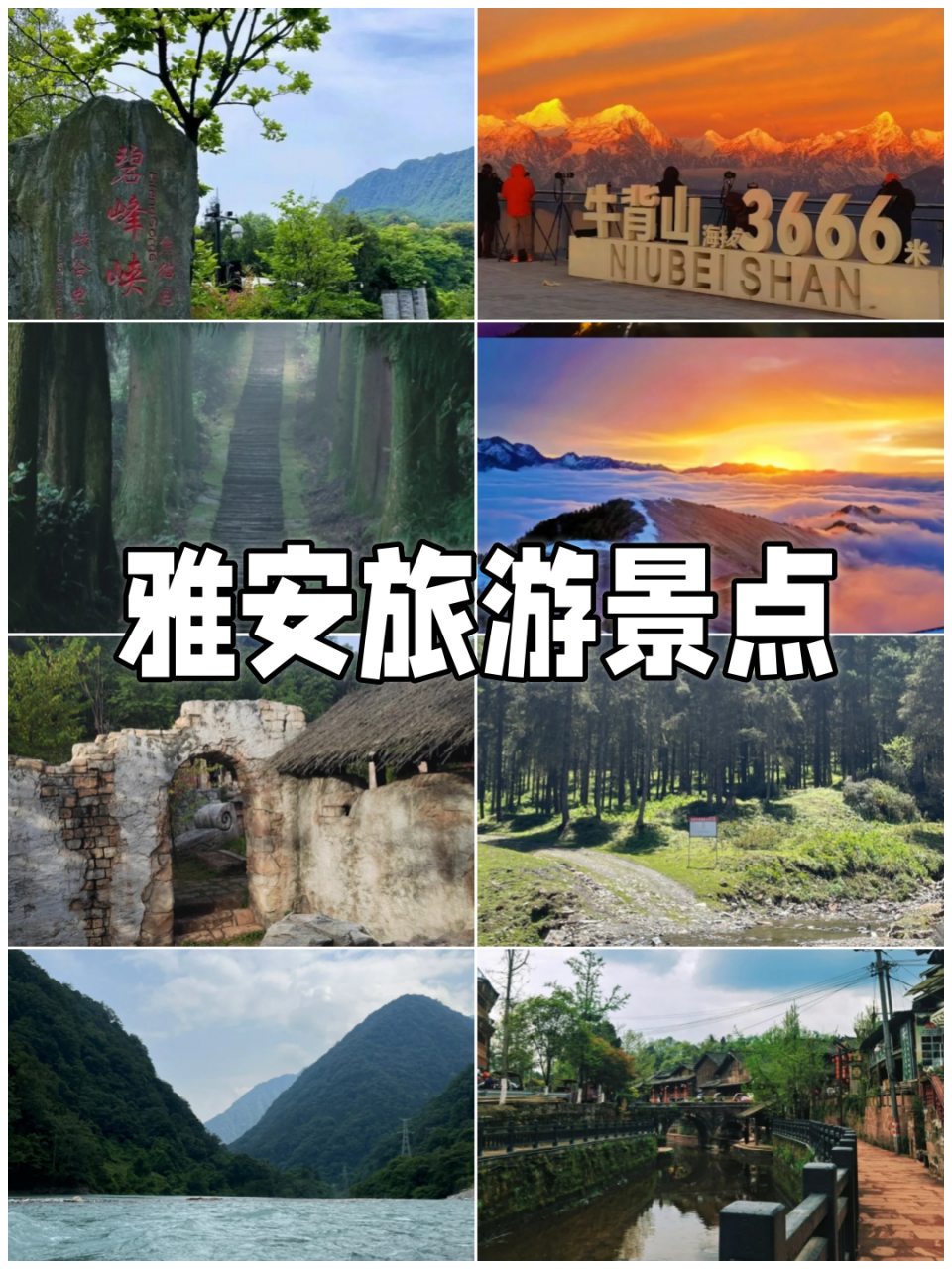 雅安景点排行榜图片