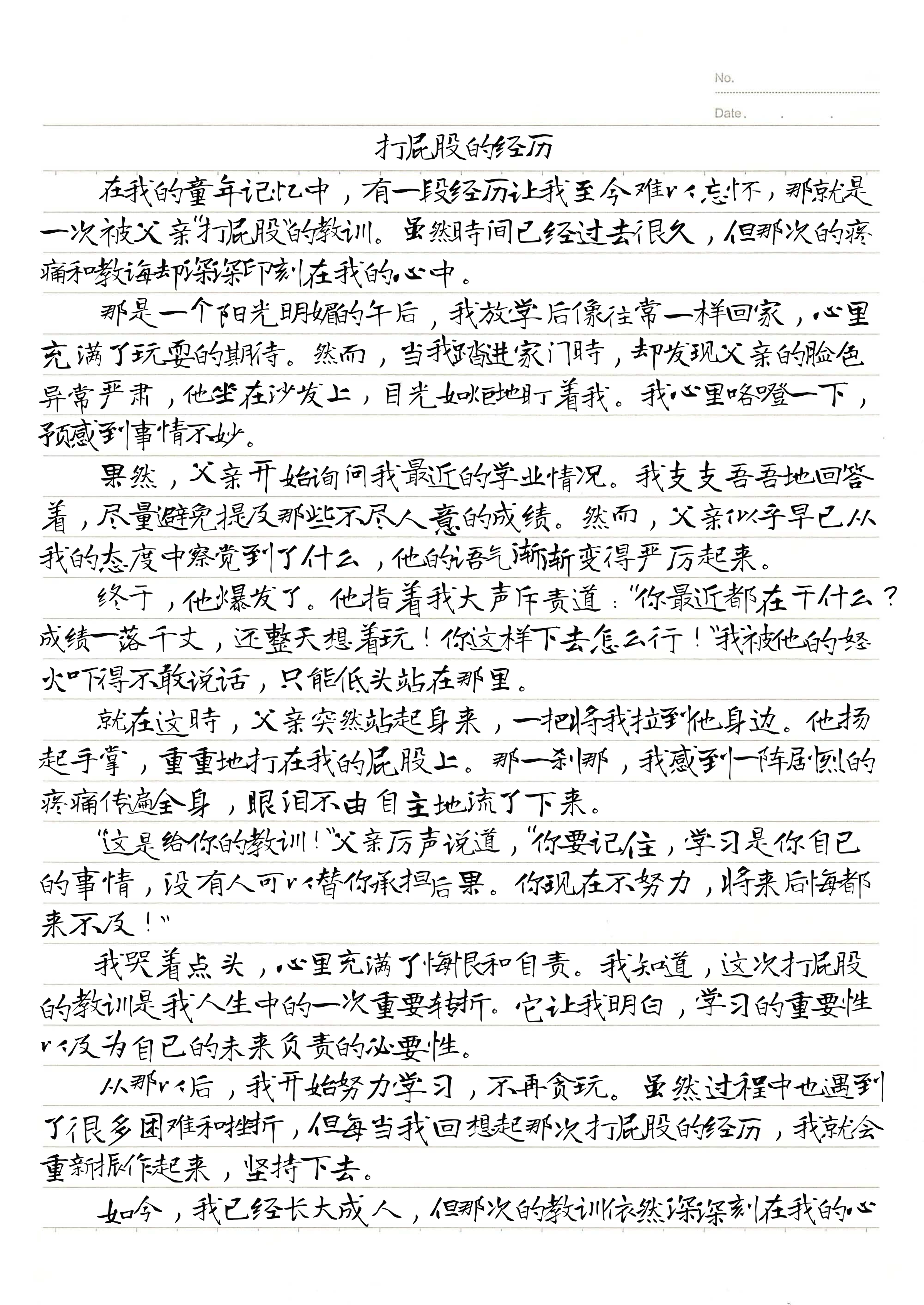 打屁股作文 写时多快乐,挨打就多酸爽