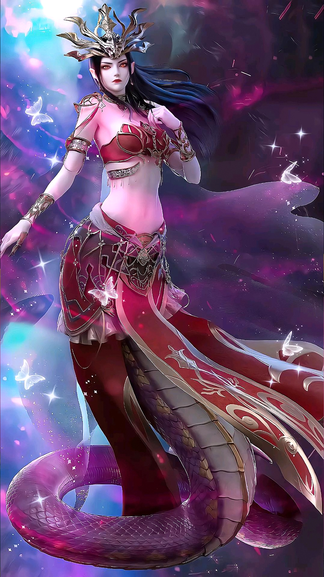 美杜莎ai壁纸:炎缘天机千古志,鳞腾万里傲苍穹