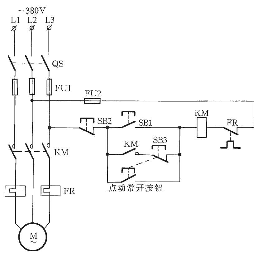 电动机点动原理图图片