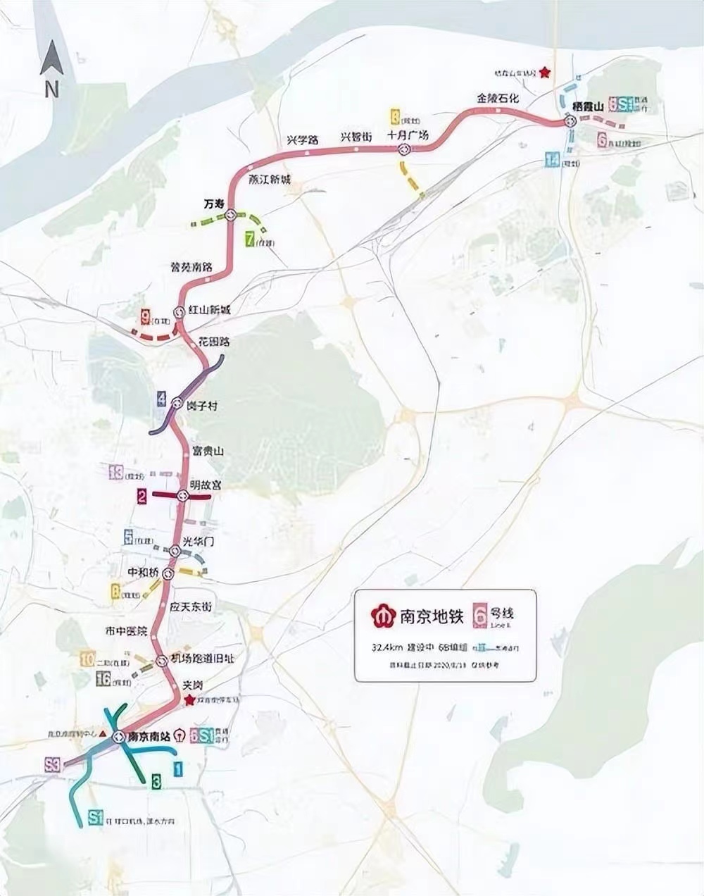 南京地铁六号线线路图图片