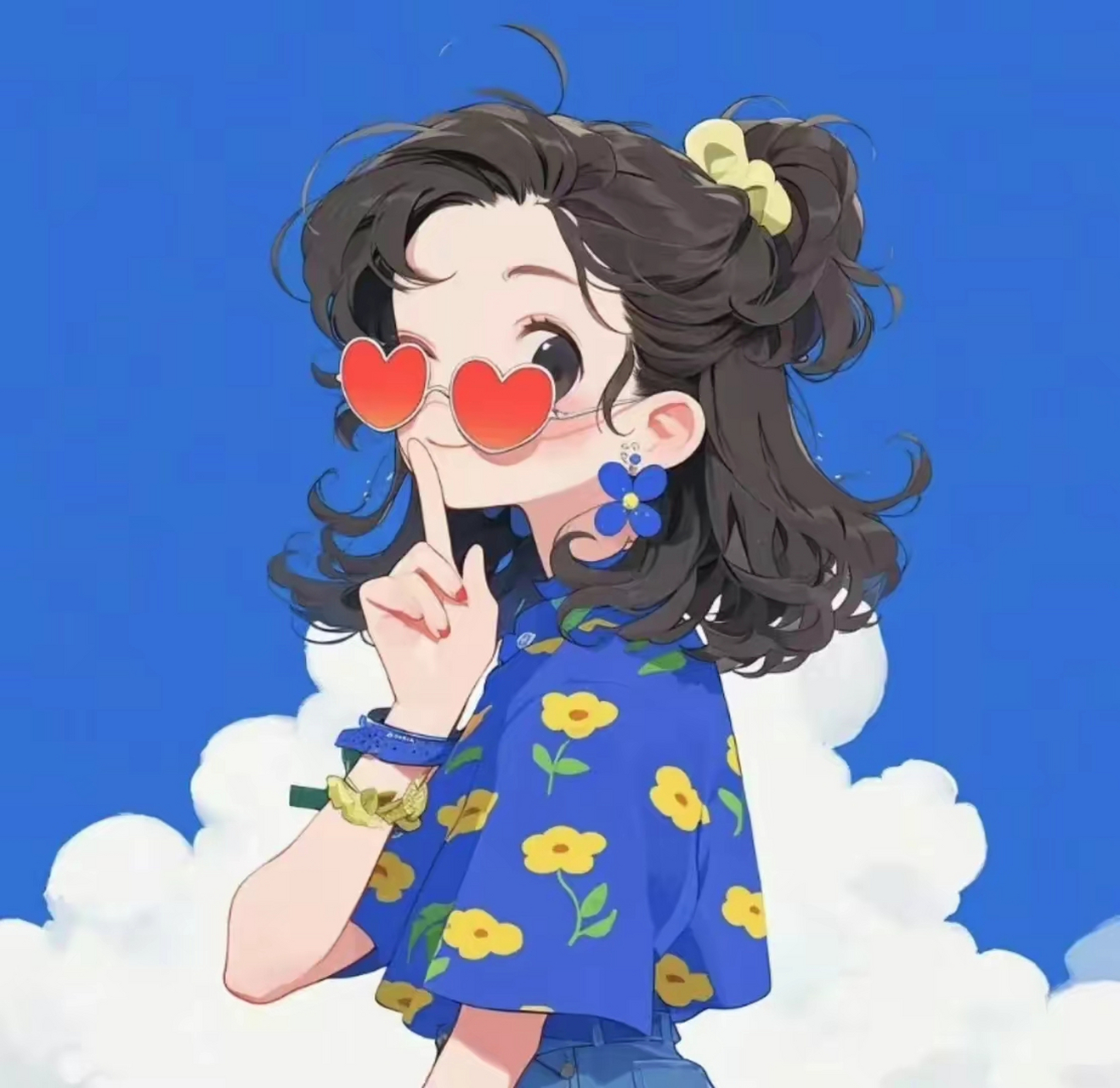 头像分享～蓝色系卡通女孩头像