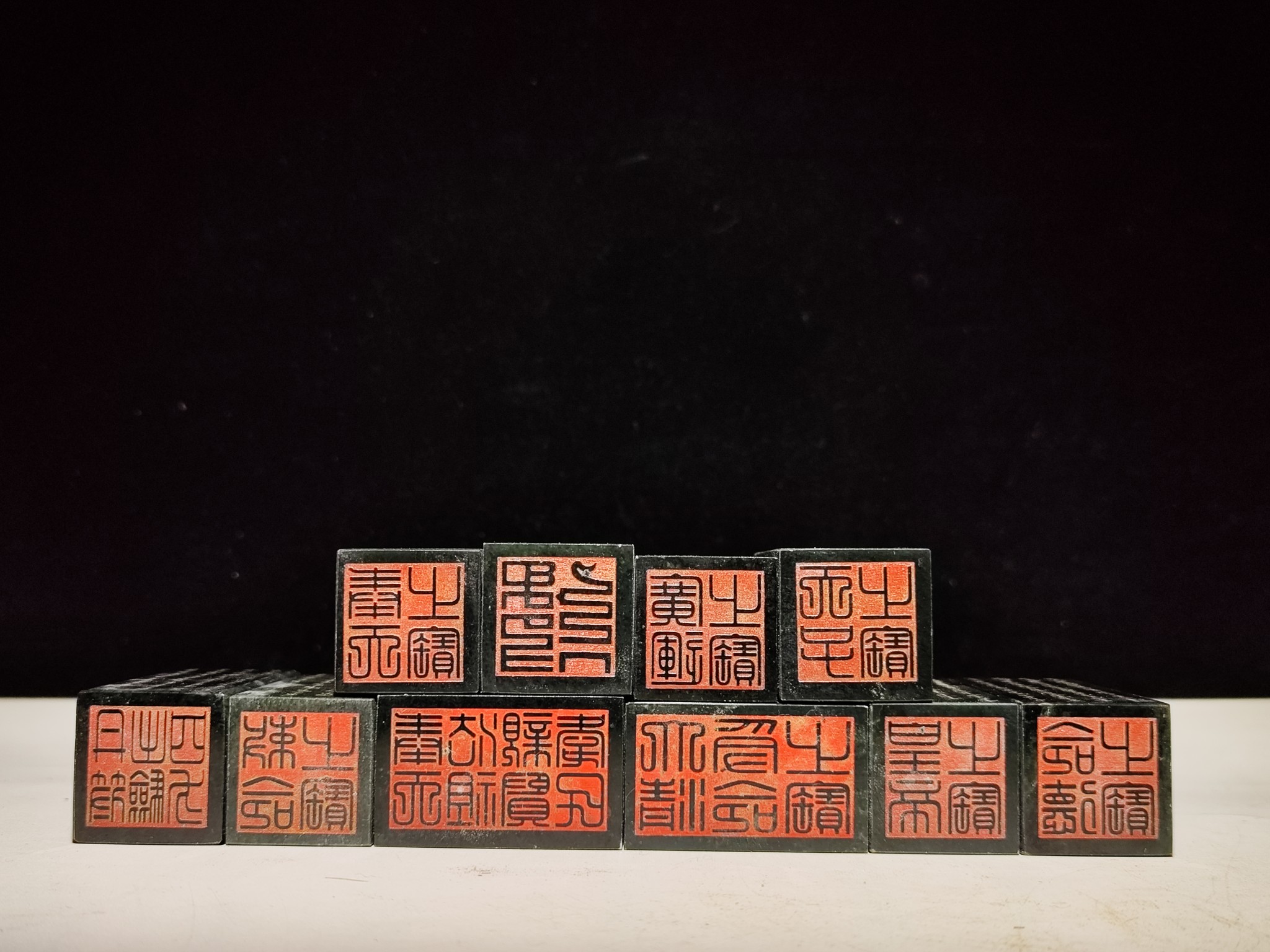 旧藏和田玉印章一套,品相完美.细节如图