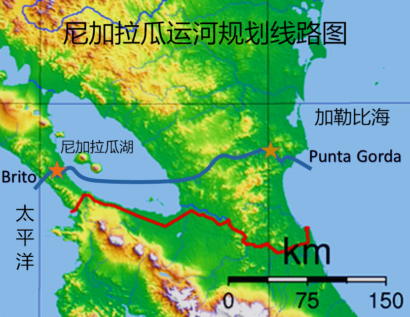 尼加拉瓜运河地图位置图片