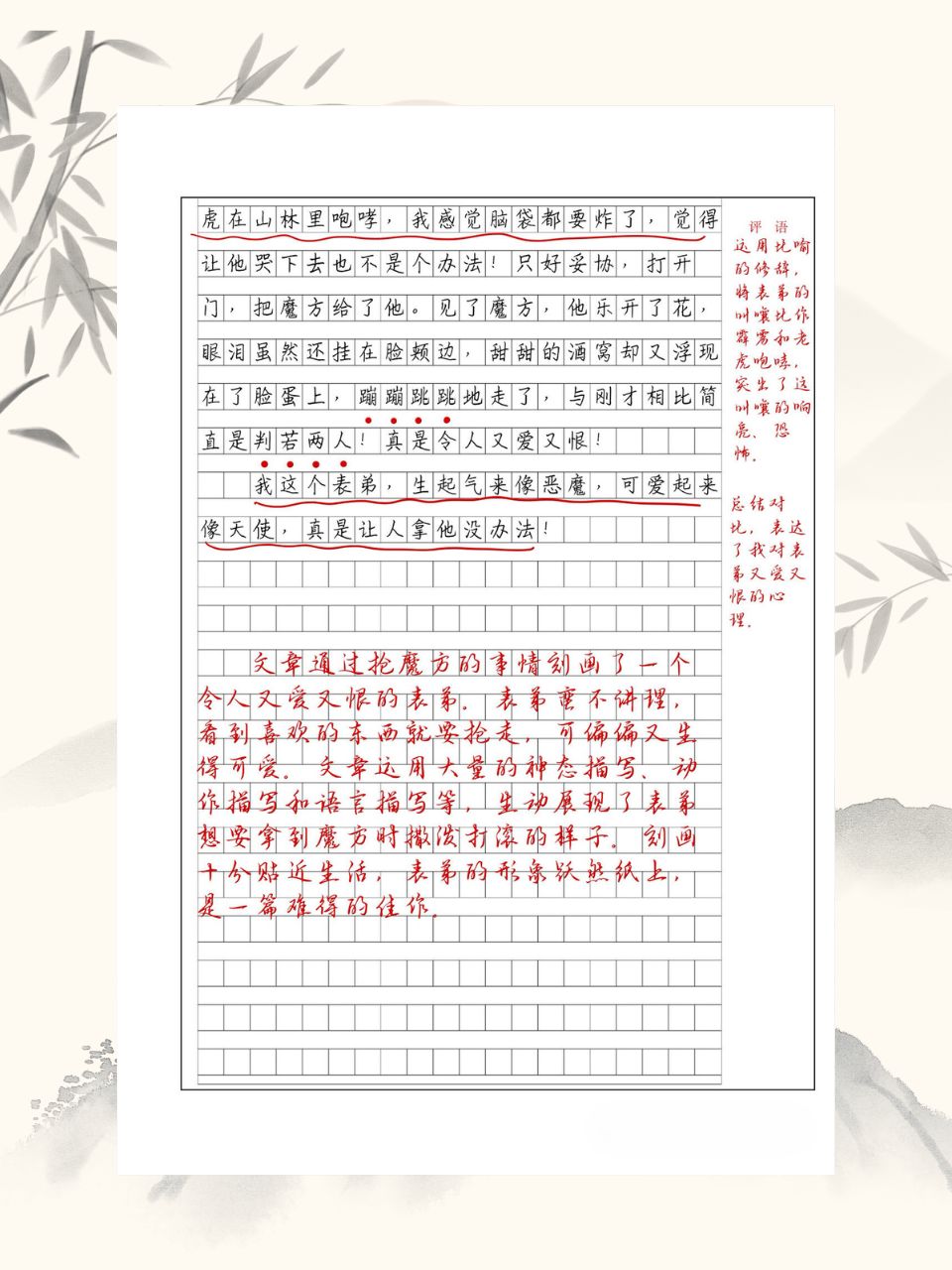 他怎么了作文300字图片