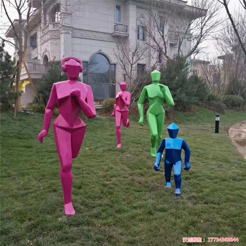 玻璃钢几何切面雕塑 块面人物景观装饰