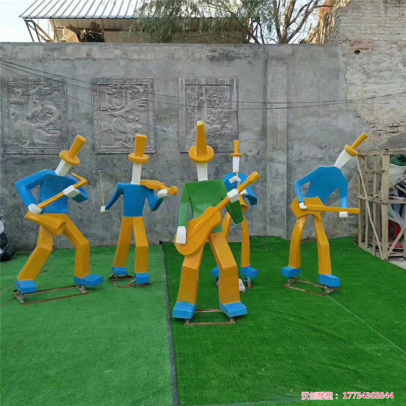 玻璃钢几何切面雕塑 块面人物景观装饰