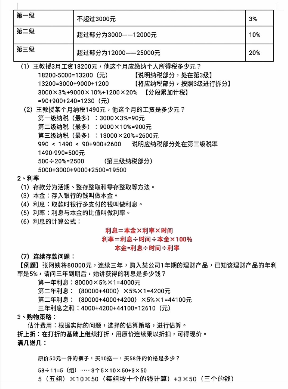 六年级下册折扣公式图片