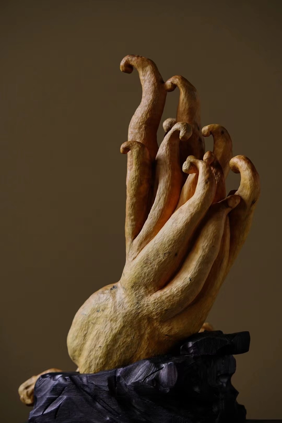 黄杨木 佛手  雕刻写实状生,刀路细腻自然,又不显匠气,佛手形韵古雅