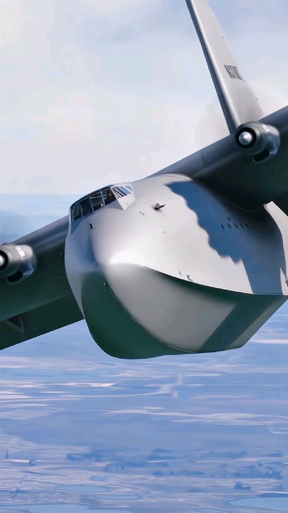 布局前卫的大力神h-4水陆两栖运输机飞行