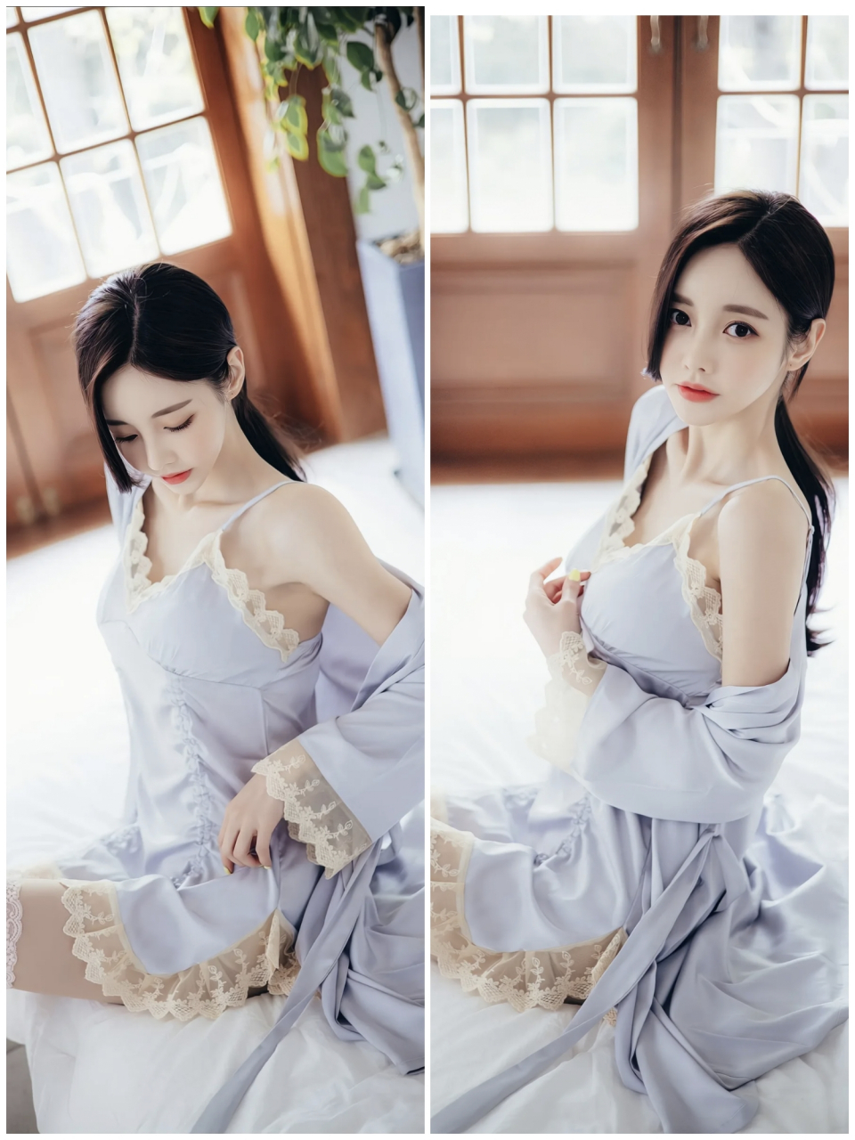 孙允珠蕾丝花边睡衣裙穿搭#时尚穿搭# #美女# #女神孙允珠