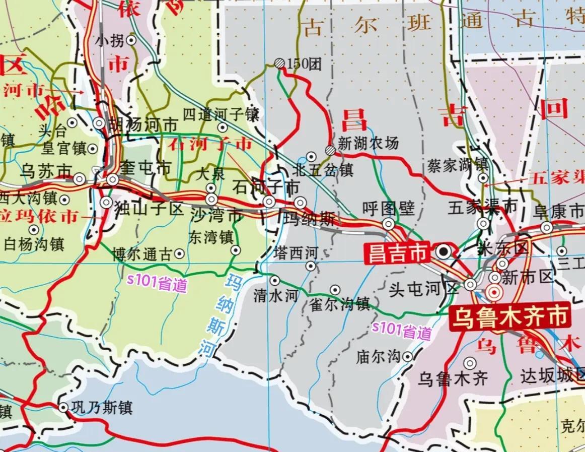 新疆101省道全程线路图图片