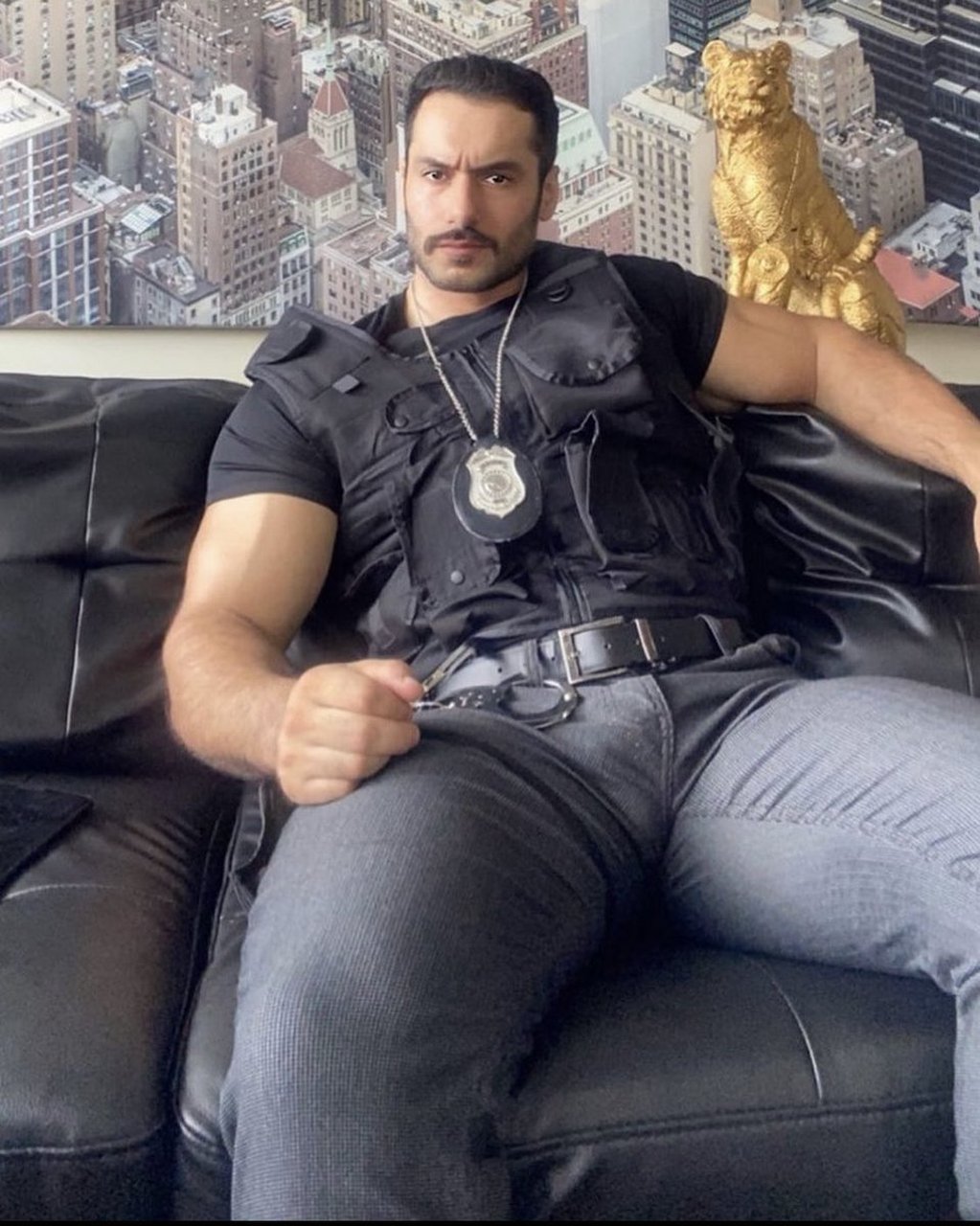 肌肉男#  欧美肌肉猛男大叔真的很man