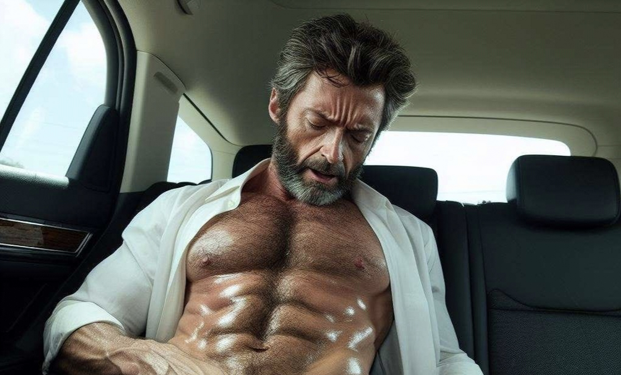 肌肉男#  狼叔休杰克曼完美的胸肌和腹肌,狼叔hugh jackman完美的