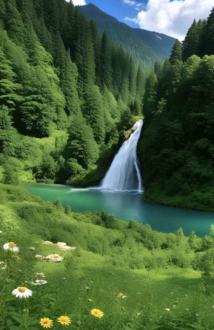 秘境瀑布奇幻之旅:邂逅青山绿水间的诗意时光