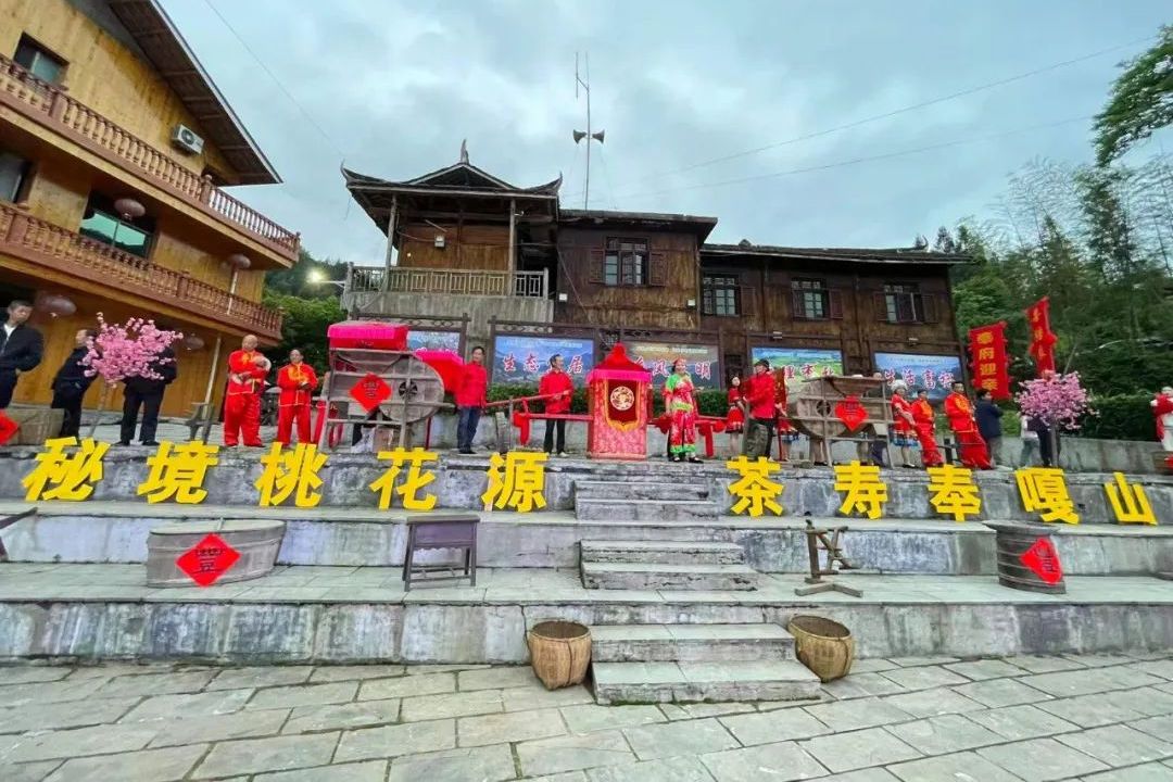 "五一"假期,奉家古桃花源举办"民俗篝火夜龙宴"活动,吸引大量游客体验