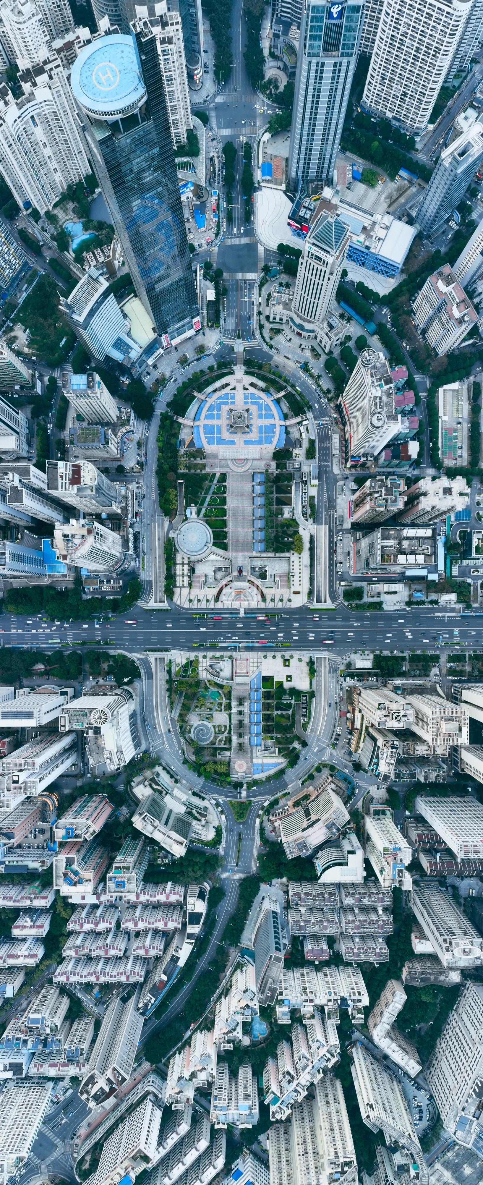 南宁朝阳广场航拍图南宁鸟瞰图南宁城市面貌南宁绿化南宁房屋建筑俯瞰