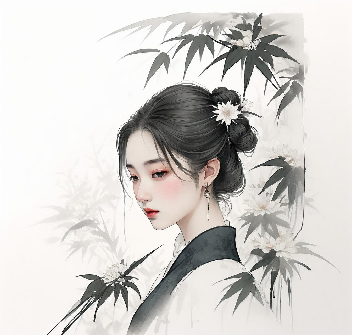 汉服古风水墨唯美头像 #热点引擎计划