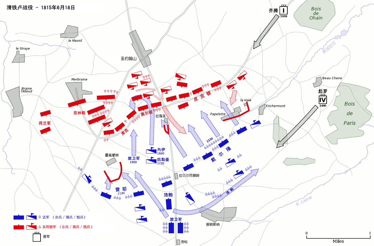 滑铁卢战役地图图片