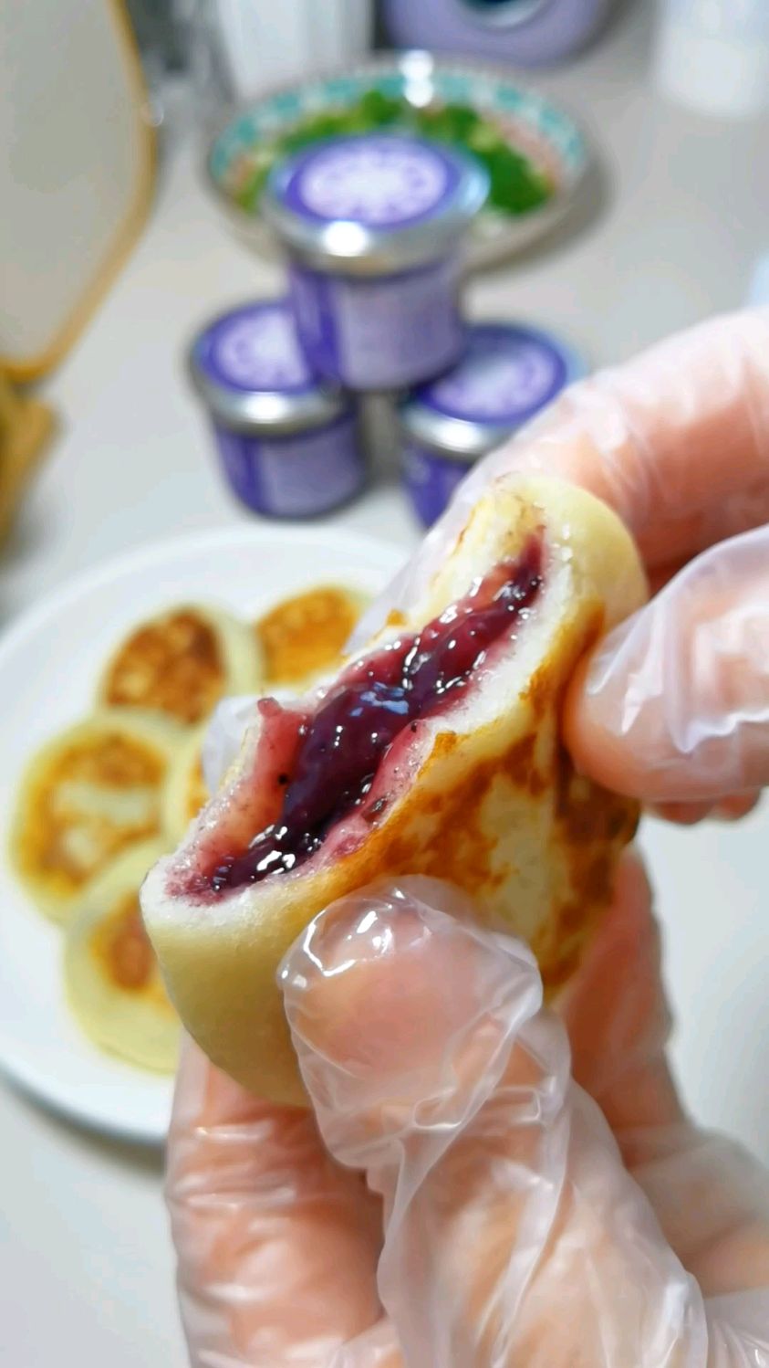 蓝莓山药饼,香香软软,酸酸甜甜,好吃还能养脾胃