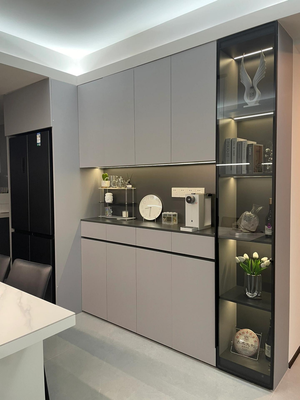 高颜值的现代简约风餐边柜设计,时尚有质感!