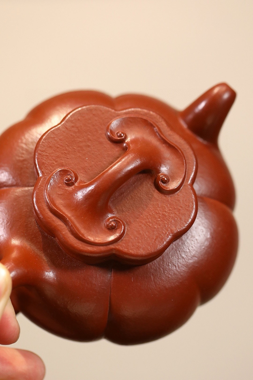 实力派全手工丨欢愉    大红袍,230cc,内推孔,刘海燕#宜兴紫砂壶