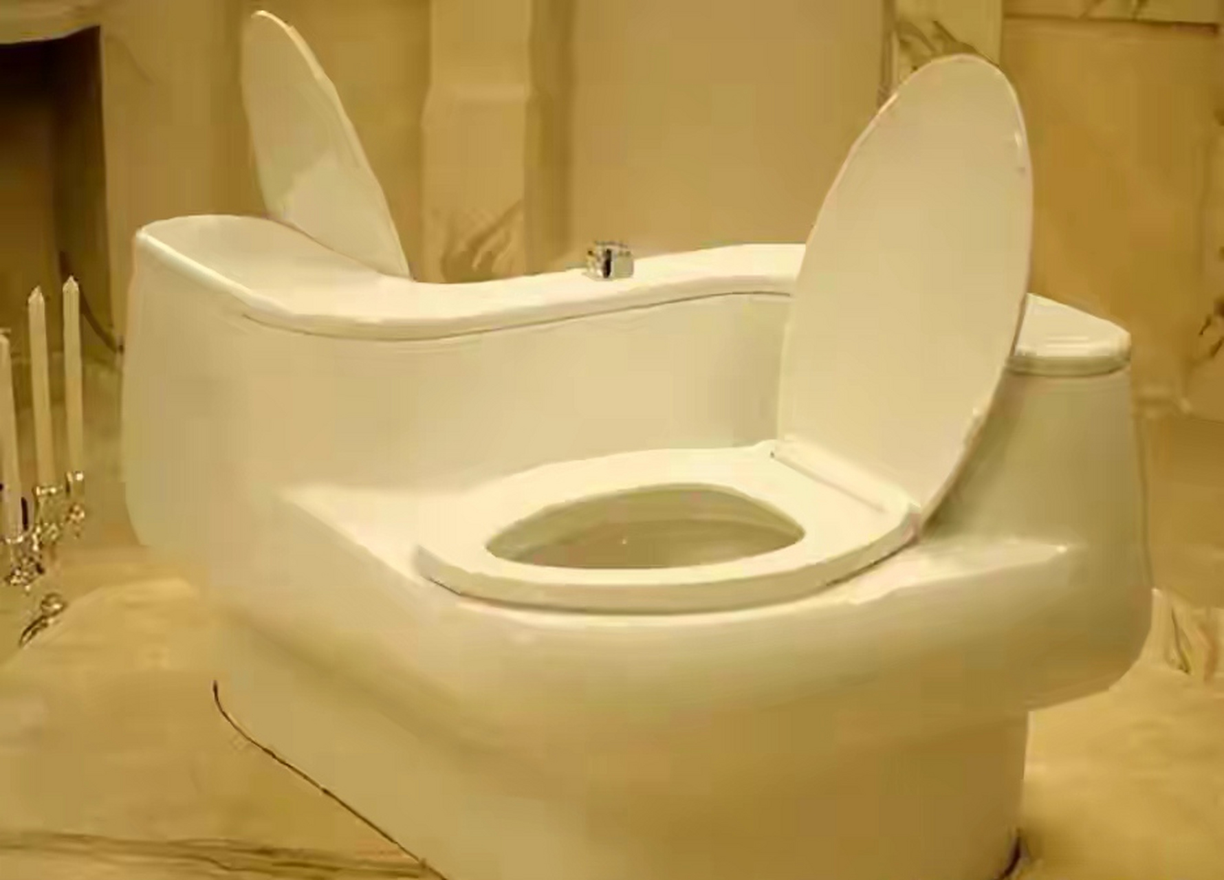 哪个人才设计这样的马桶?两个人一起变变不孤独嘛