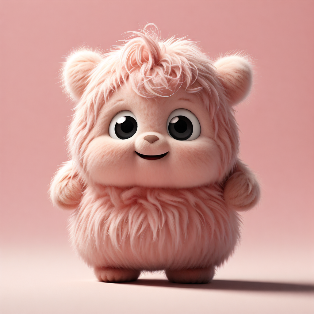 今日份治愈系超级小可爱粉色毛茸茸小动物玩偶!