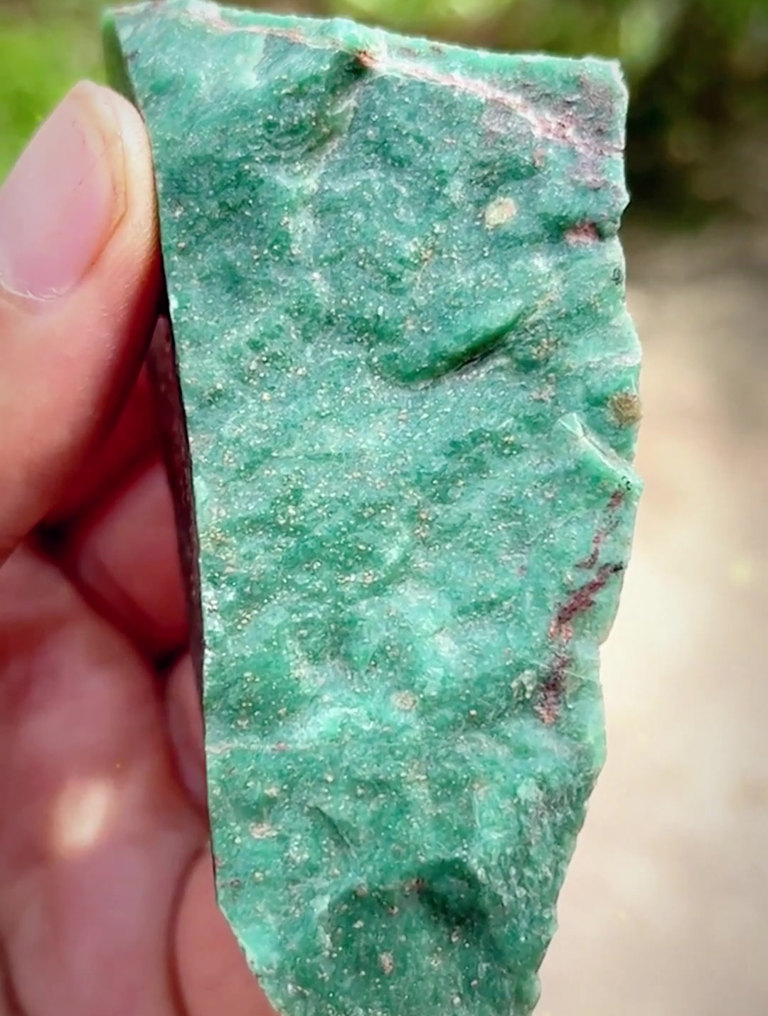 这个是什么绿石头捡到这石头挺绿的,不知道是什么石头?-度小视