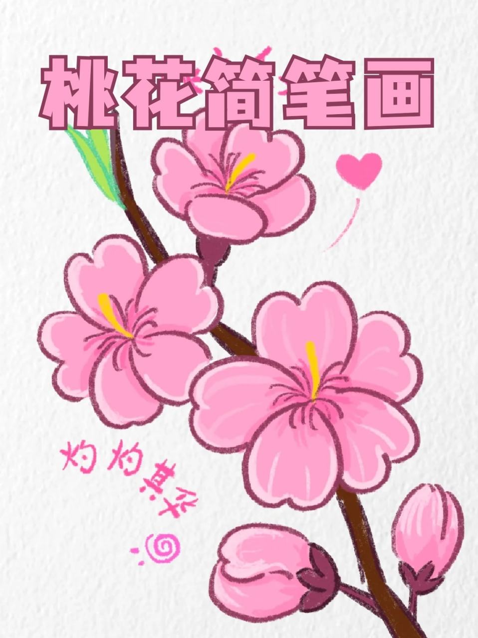 粉色桃花简笔画图片图片