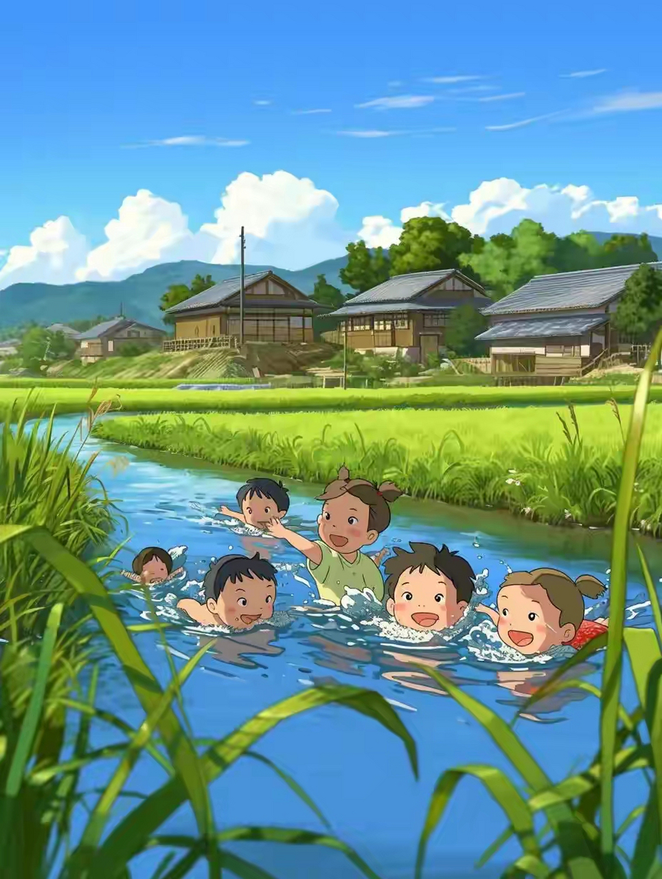 立夏了, 儿时的夏天是这样的,天蓝,水清,云白!