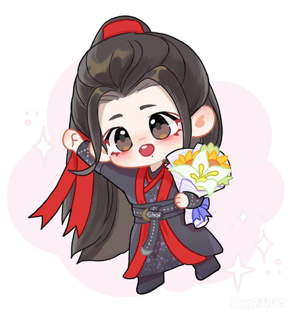 肖战角色杀青卡通