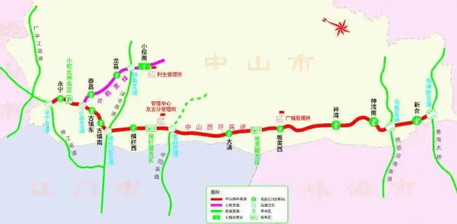 中开高速一期线路图图片