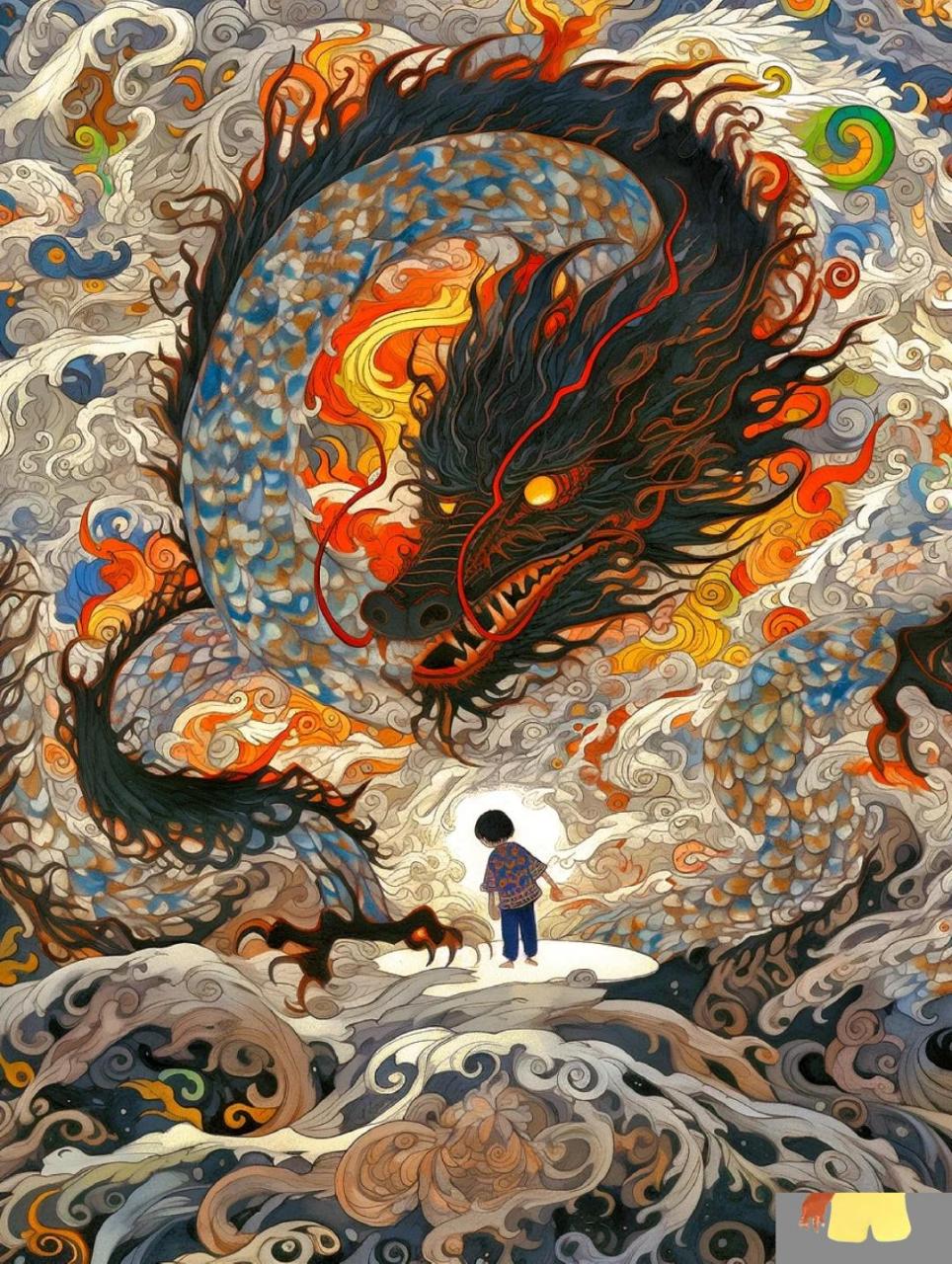 【山海经异兽录①-青龙】国风&国潮插画 94青龙,亦作"苍龙",古代