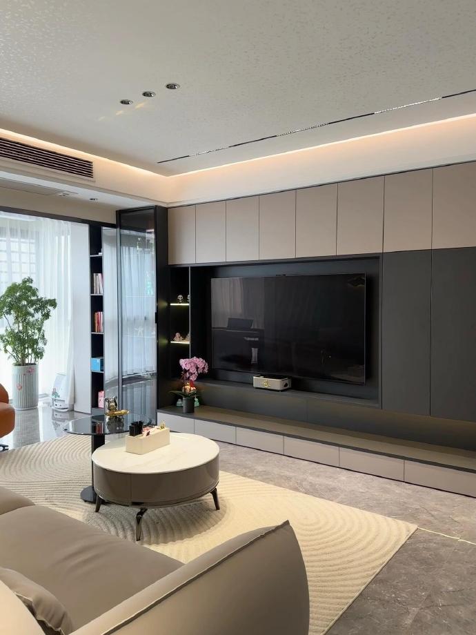 9款满墙电视柜装修案例分享,美观耐看又实用#电视背景墙设计