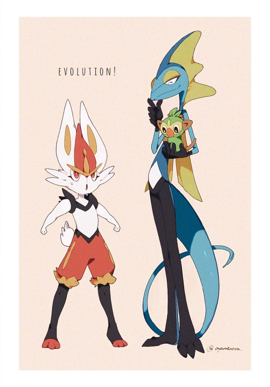 精灵宝可梦# 2019年宝可梦第八世代 新晋御三家 ( x:ayamenora 67