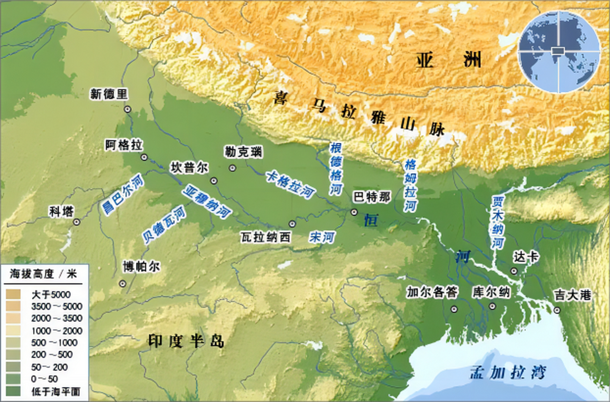 恒河地图高清版大图图片