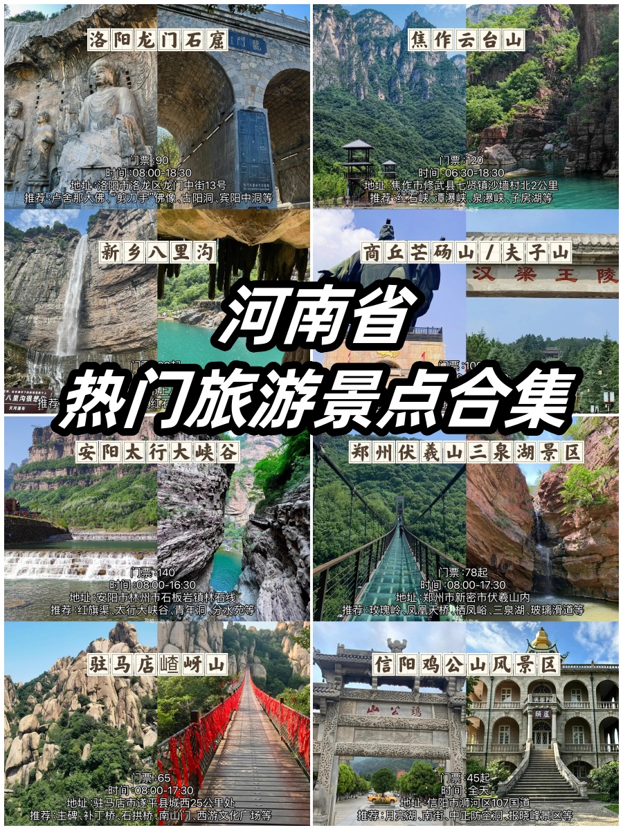 河南的旅游景点排行榜图片