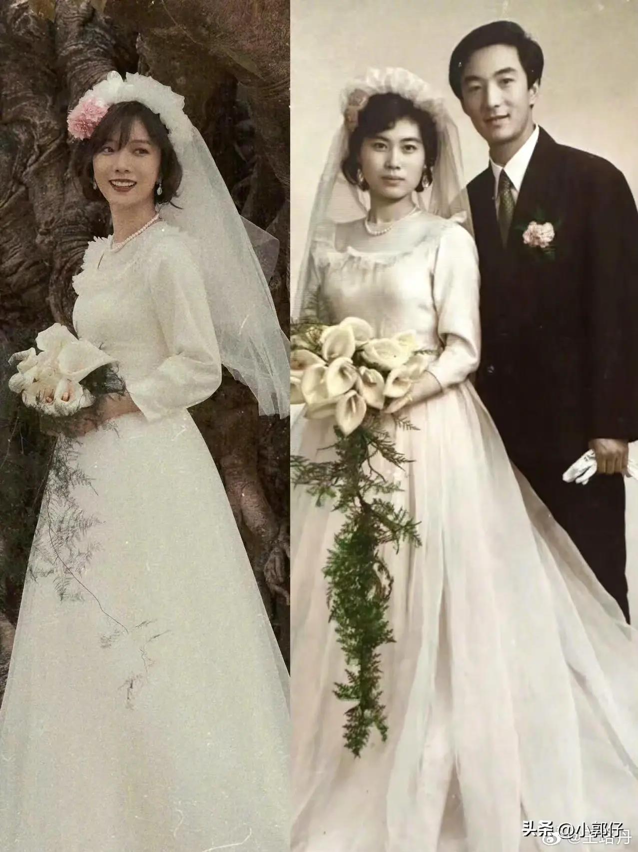 王珞丹婚纱造型好美,在《是女儿是妈妈》里穿了妈妈42年前的婚纱