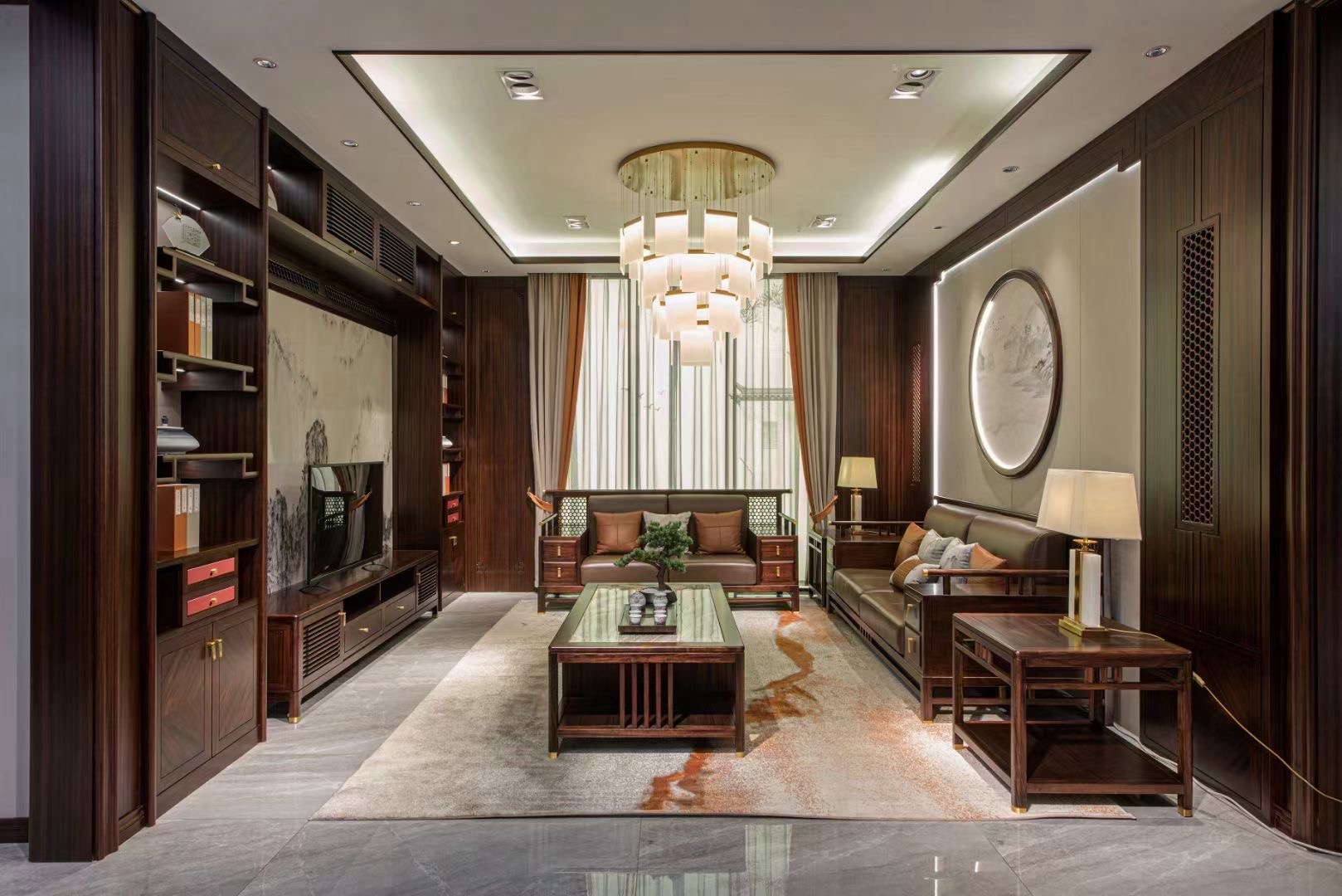 刚满30的年轻人,160平米的五房装修,风格是新中式