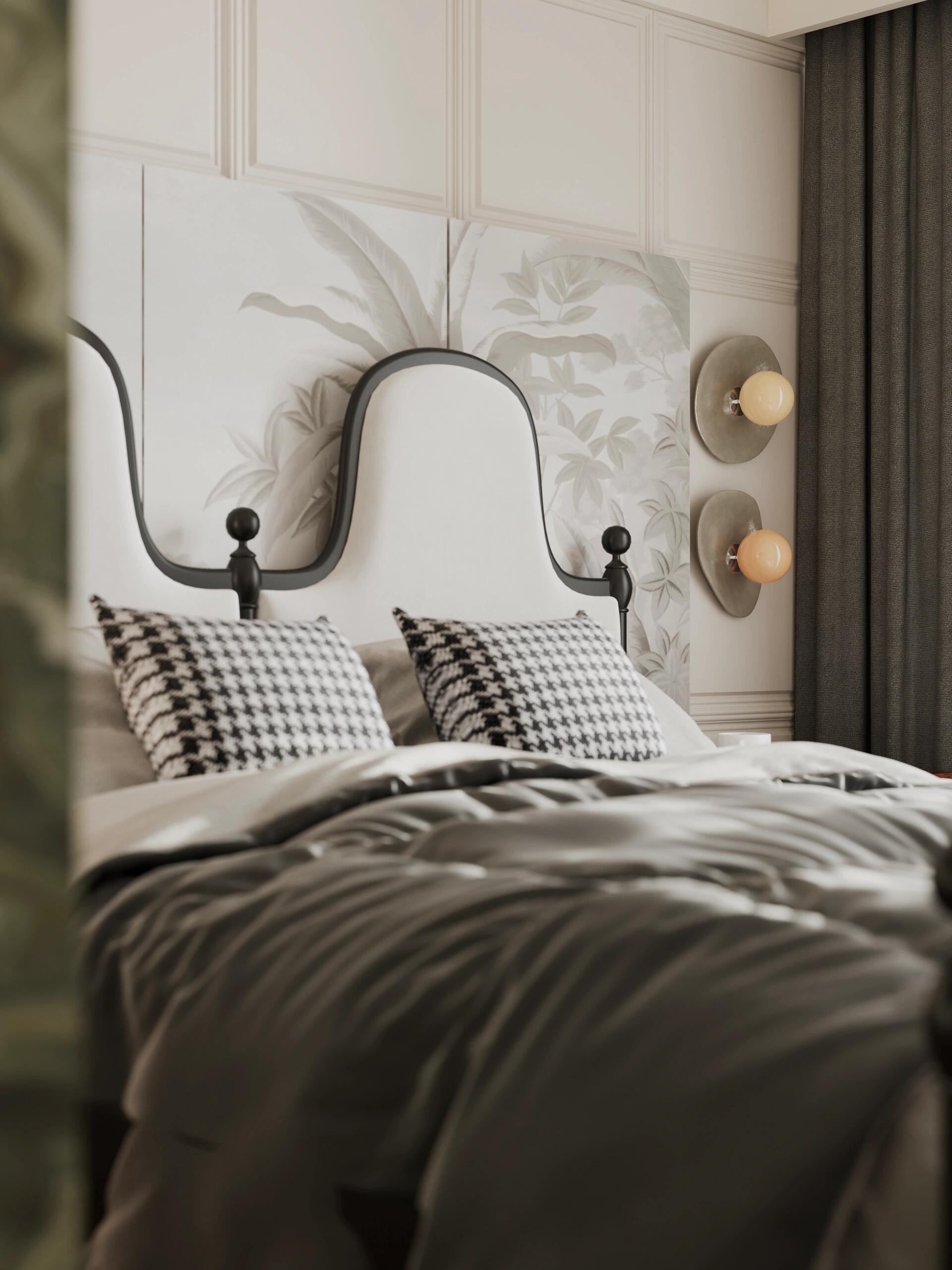 复古奶油色丨南洋复古卧室的空间整体有着法式复古搭配南洋中古风格