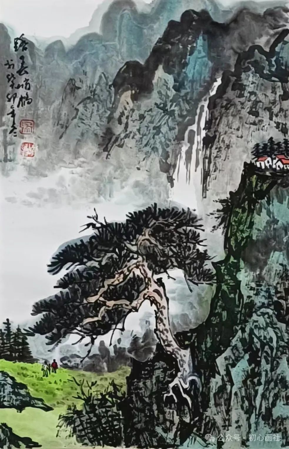 盐城吴强《古镇风韵》68x68cm  江苏无锡孙铭霞《山水之二》28x60cm