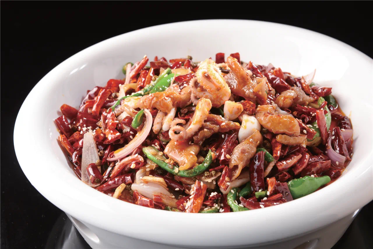 八爪鱼小炒肥肠,下酒菜